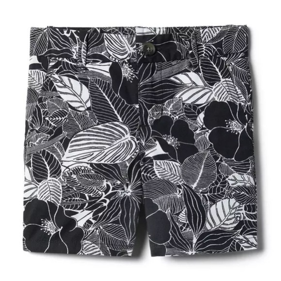 Janie and Jack Black and White Floral Poplin Shorts Size 3 - Picture 1 of 6